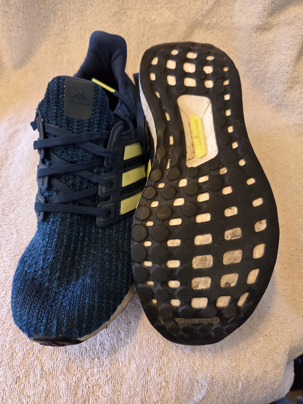 adidas Men Dark Turquoise Blue Sneakers with Yellow Accents - Picture 4 of 4